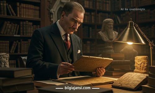 Atatürk Sümer Tabletlerini inceliyor